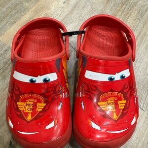 CROCS Red Kids Clogs with Car Design